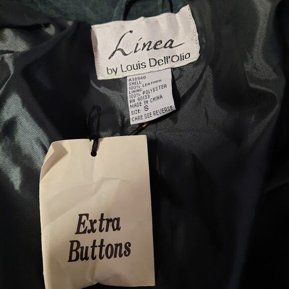 Linea by Louis Dell’Olio Womens Vintage Y2K Jacket Sz Small Green Leather Suede - Picture 8 of 11